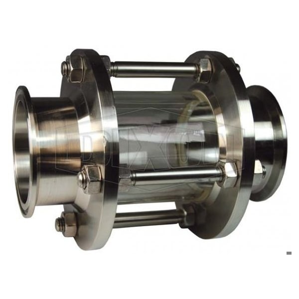 Dixon Sight Glass, In-Line, Series: B54BMP, 1 in OD Sight Dia, Clamp, 5.6 in Length, 145 psi Working, 316 B54BMP-R100LX - main